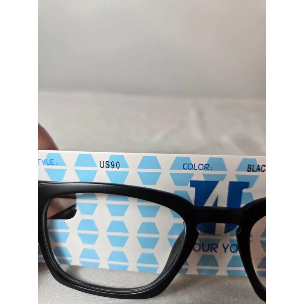 Four You US90 Black Square Eyeglass Frames 48-17-145 Sturdy New Eyewear